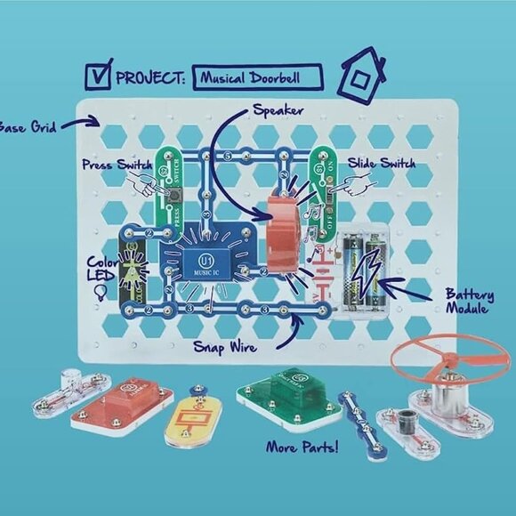 Jr. SC-100 Electronics Exploration Kit, Over 100 Projects, Full Color Project Ma - Picture 9 of 16